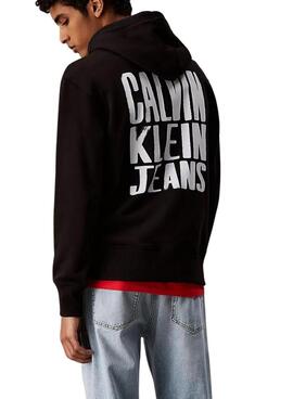 Sudadera Calvin Klein Jeans Painted negro para hombre 