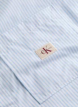 Camisa Calvin Klein Jeans Cropped  azul para mujer 