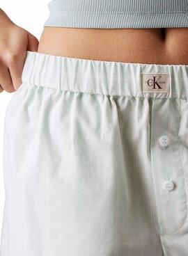 Shorts Calvin Klein Jeans Boxer turquesa para mujer  