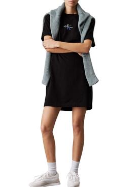  Vestido Calvin Klein Jeans Gradient Logo negro para mujer 