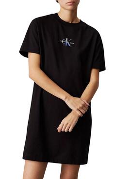  Vestido Calvin Klein Jeans Gradient Logo negro para mujer 