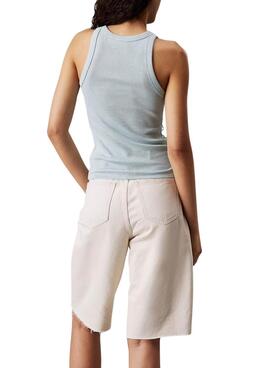 Camiseta Calvin Klein Jeans Woven Label  azul para mujer 