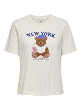 Camiseta Only Rosa New York para mujer