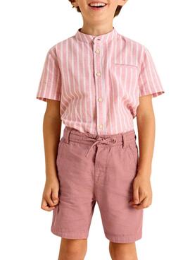Bermuda Mayoral Lino lavado rosa para niño