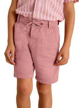 Bermuda Mayoral Lino lavado rosa para niño