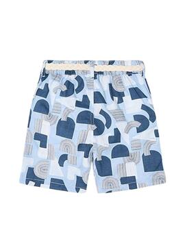 Bermuda Mayoral Estampado Geométrico azul niño