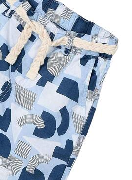 Bermuda Mayoral Estampado Geométrico azul niño