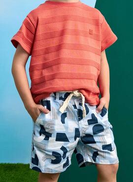 Bermuda Mayoral Estampado Geométrico azul niño