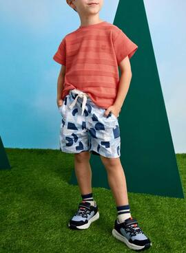 Bermuda Mayoral Estampado Geométrico azul niño