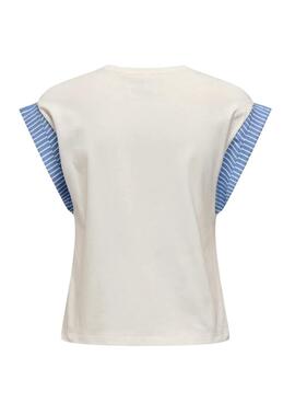 Camiseta Only Dawn blanco y azul para mujer