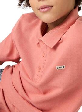 Polo Levis Back Neck Tape naranja para niño