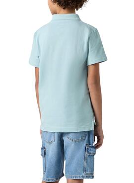 Polo Levis Back Neck Tape turquesa para niño