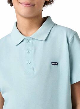 Polo Levis Back Neck Tape turquesa para niño
