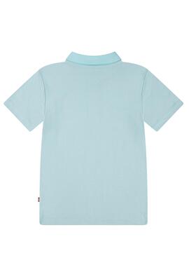 Polo Levis Back Neck Tape turquesa para niño