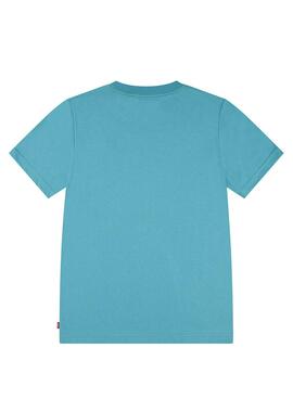 Camiseta levis Batwing Chest Hit azul para niño