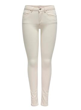 Pantalón vaquero Only Blush beige para mujer