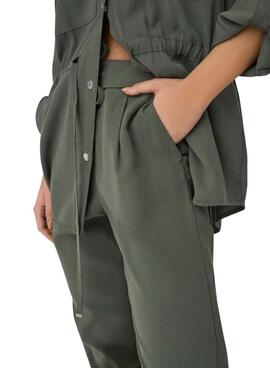 Pantalón Only Poptrash Aris verde para mujer