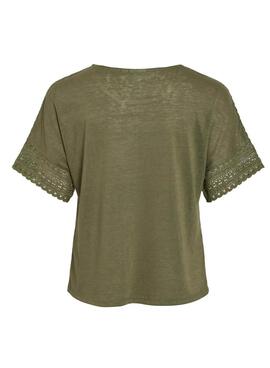 Camiseta Vila Vinulan verde para mujer