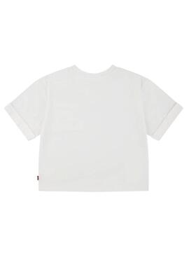 Camiseta Levis Roll Cuff blanco para niña