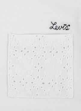 Camiseta Levis Roll Cuff blanco para niña