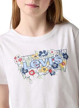 Camiseta Levis Batwing Fill blanca para niña