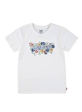 Camiseta Levis Batwing Fill blanca para niña