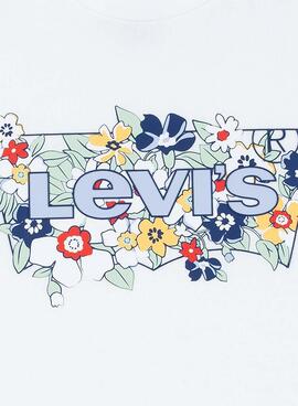 Camiseta Levis Batwing Fill blanca para niña