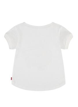 Camiseta Levis Double Cuff blanco para niña