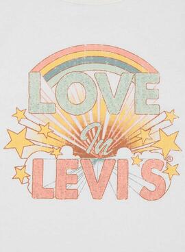 Camiseta Levis Double Cuff blanco para niña