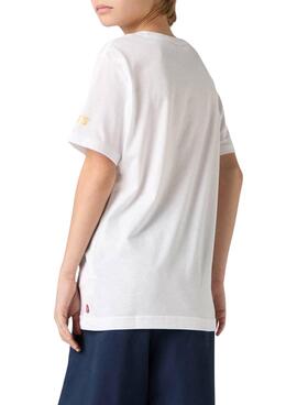 Camiseta Levis LS Monogram blanco para niño
