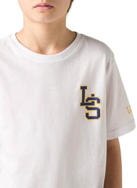 Camiseta Levis LS Monogram blanco para niño