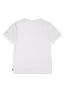 Camiseta Levis LS Monogram blanco para niño
