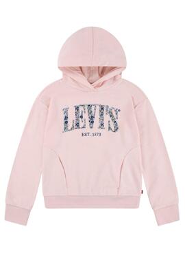 Sudadera Levis Seasonal con capucha rosa para niña
