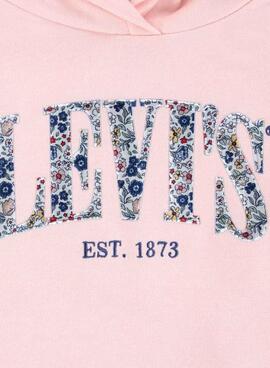 Sudadera Levis Seasonal con capucha rosa para niña
