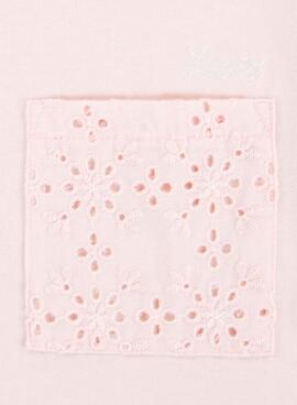 Camiseta Levis Roll Cuff rosa para niña
