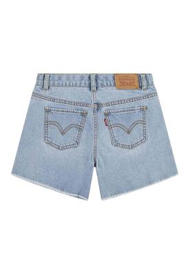 Short vaquero Levis A Line azul claro para niña