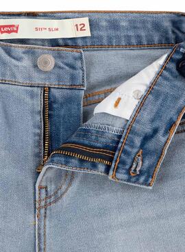 Short vaquero Levis 511 slim azul claro para niño