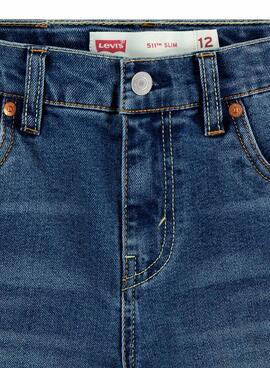 Short vaquero Levis 511 slim azul para niño