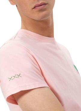 Camiseta El Pulpo Estampado The Artist rosa para hombre