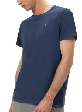 Camiseta El Pulpo básica bordado a contraste marino para hombre