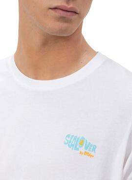 Camiseta El Pulpo estampado Surfing Waves blanco para hombre
