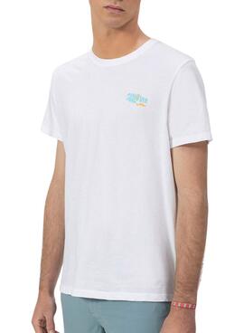 Camiseta El Pulpo estampado Surfing Waves blanco para hombre