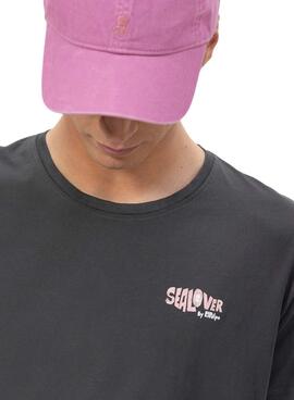 Camiseta El Pulpo estampado Surfing Waves gris para hombre