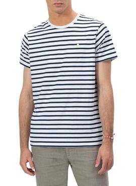 Camiseta El Pulpo estampado rayas blanco para hombre