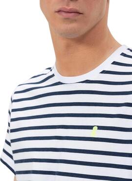 Camiseta El Pulpo estampado rayas blanco para hombre