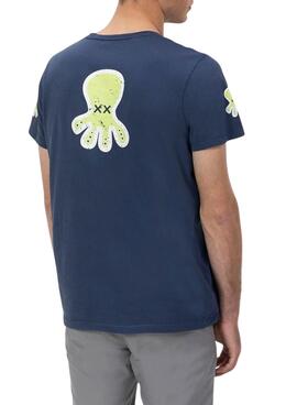 Camiseta El Pulpo tripe logo dibujado marino para hombre
