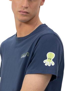 Camiseta El Pulpo tripe logo dibujado marino para hombre