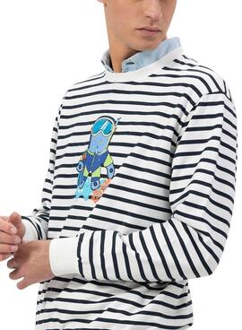 Sudadera El Pulpo snorkel estampado rayas para hombre