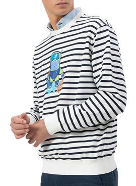 Sudadera El Pulpo snorkel estampado rayas para hombre