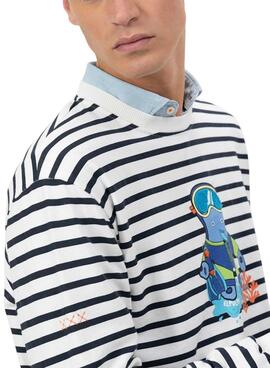 Sudadera El Pulpo snorkel estampado rayas para hombre